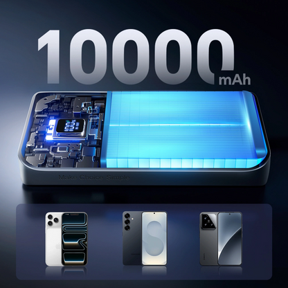 Joyroom JR-QP191 External Battery, 10000mAh, 22.5W, QC + PD, 1 x USB-A - 2 x USB-C, White