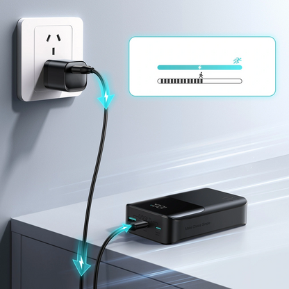 Joyroom JR-QP192 External Battery, 20000mAh, 22.5W, QC + PD, 1 x USB-A - 2 x USB-C, Black