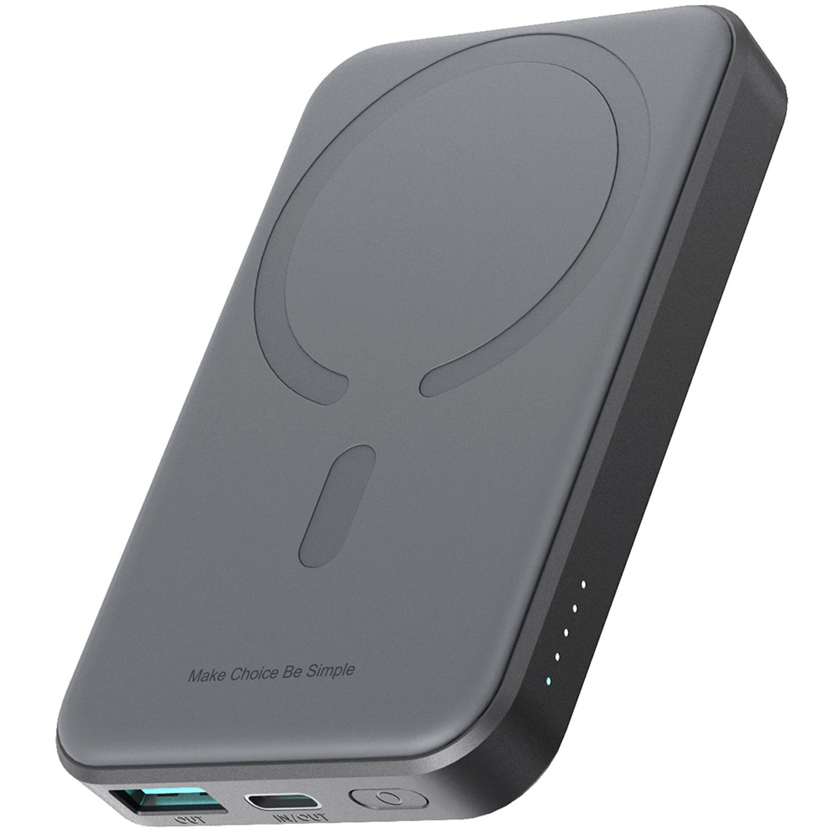 Joyroom JR-W020 MagSafe External Battery, 5000mAh, 20W, QC + PD + FQI, 1 x QI - 1 x USB-A - 1 x USB-C, Black