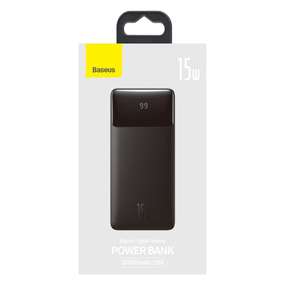 Baseus Bipow External Battery, 20000mAh, 15W, 1 x USB-C - 2 x USB-A, Black PPBD050101