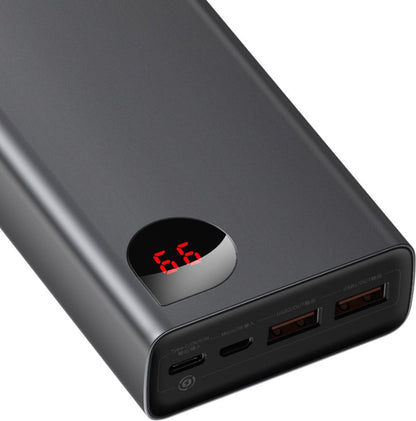 Baseus Adaman External Battery, 20000mAh, 65W, QC + PD, 1 x USB-C - 2 x USB-C, Black PPIMDA-D01