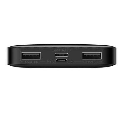 Baseus Bipow External Battery, 10000mAh, 15W, 1 x USB-C - 2 x USB-A, Black PPBD050001