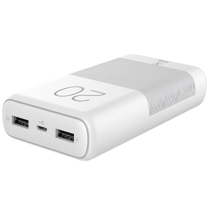 SiGN Powerful External Battery, 20000mAh, 10W, 2 x USB-A, White SNPB-20WH