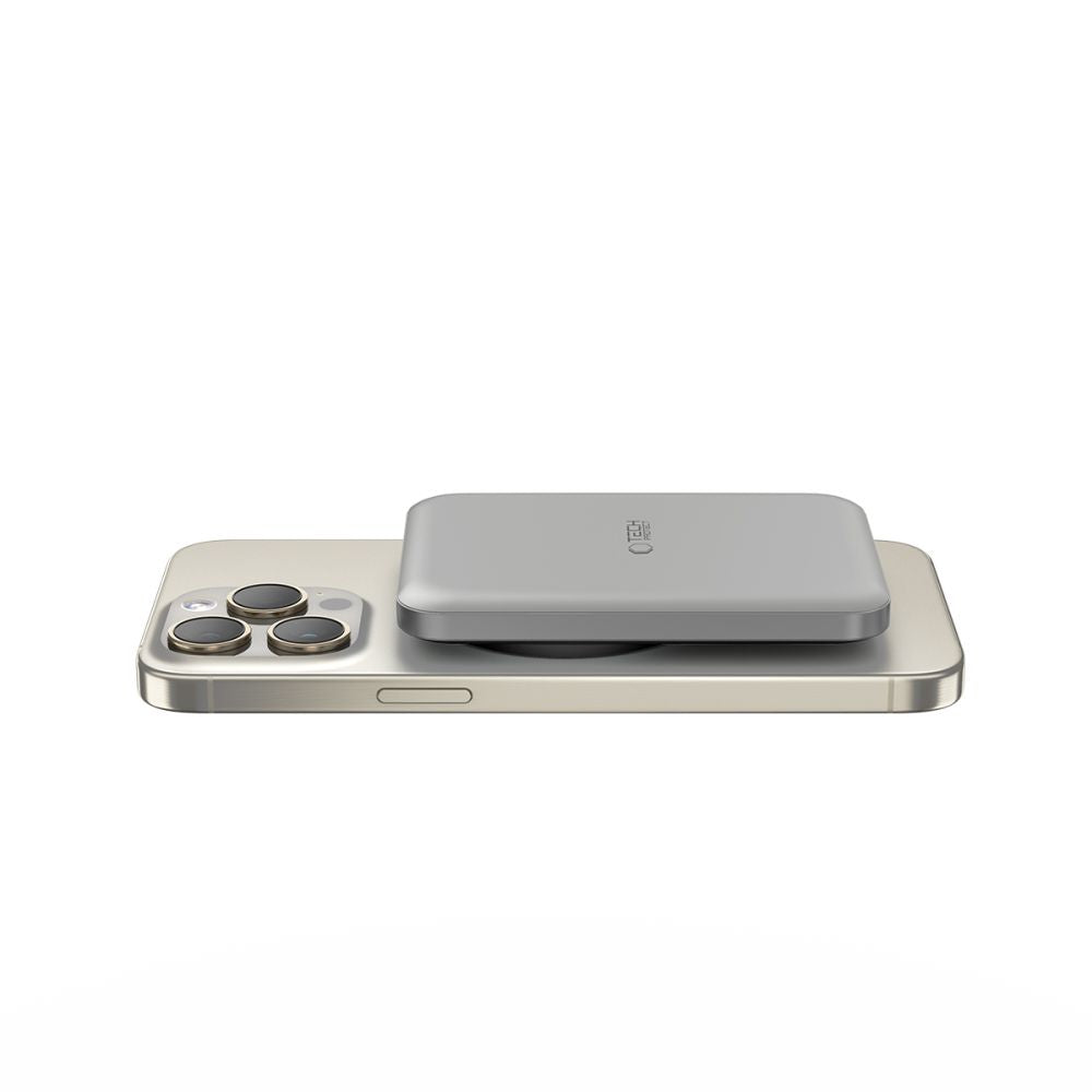 Wireless External Battery Tech-Protect PB10 LifeMag, 5000mAh, 15W, PD + FQI, 1 x QI - 1 x USB-C, Gray