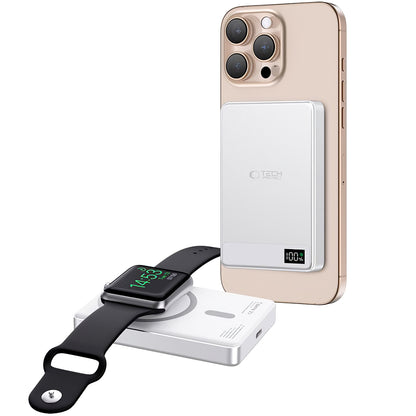 Wireless External Battery Tech-Protect PB33 LifeMag, 5000mAh, 15W, FQI, 1 x QI - 1 x USB-C, Gray