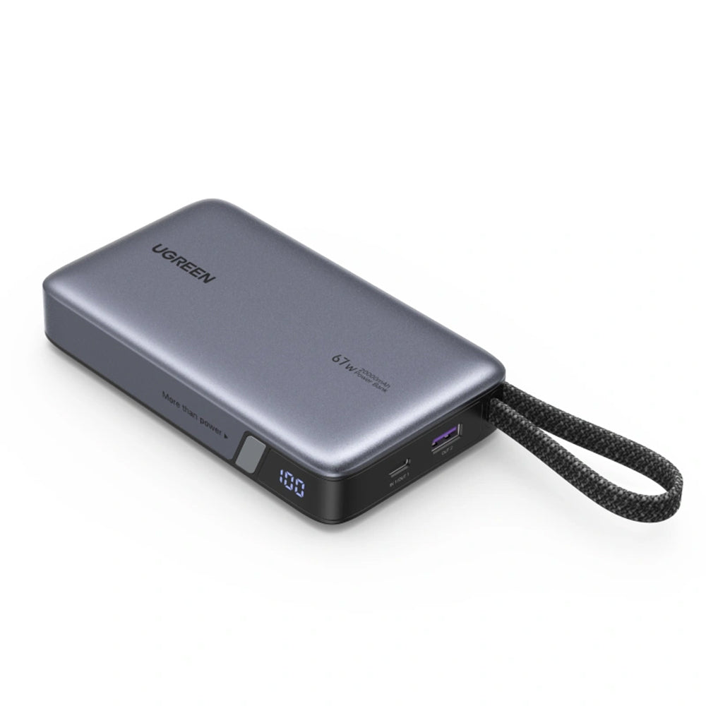 UGREEN PB550 External Battery, 20000mAh, 67W, QC + PD, 1 x USB-A - 2 x USB-C, Gray