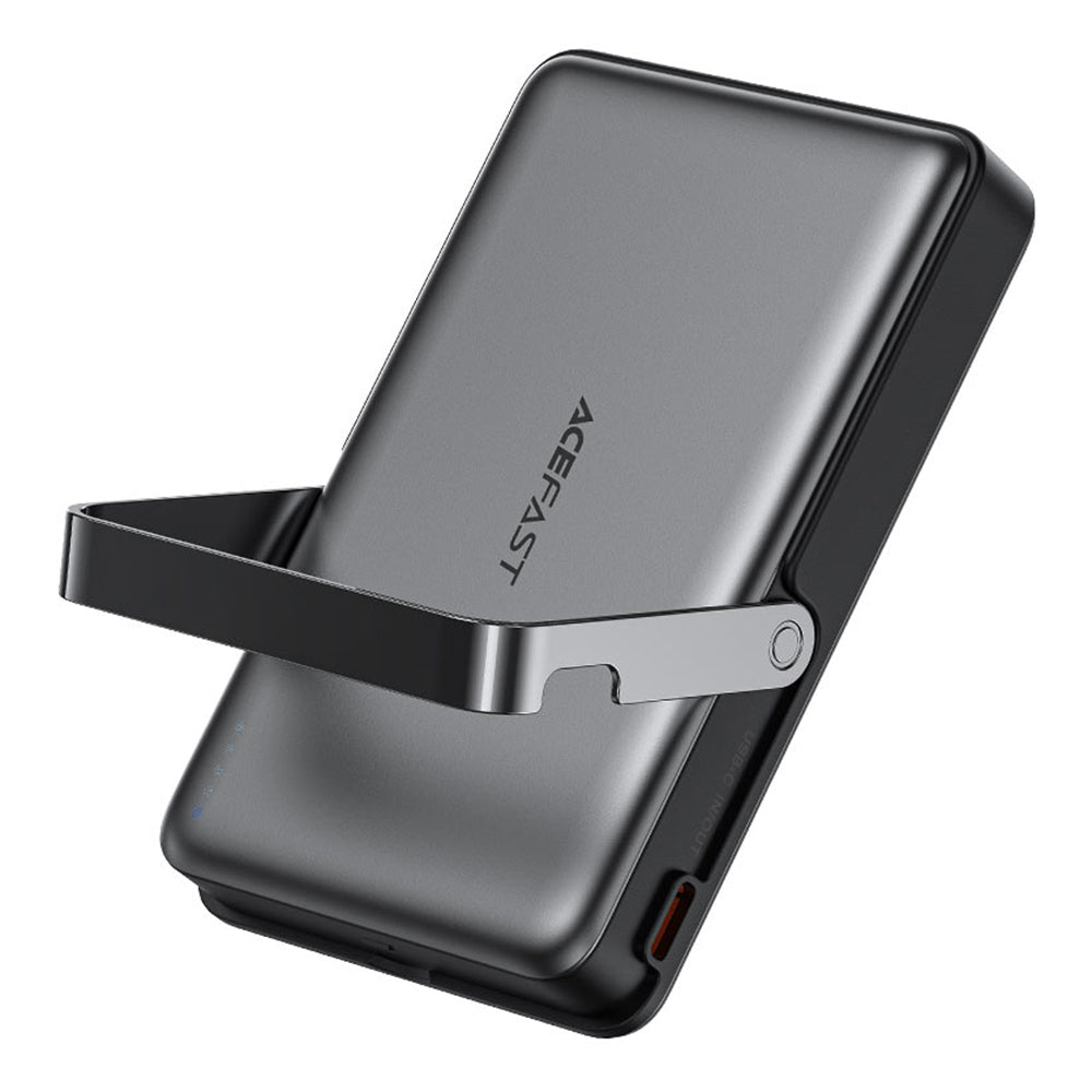Acefast M17 Wireless External Battery, 10000mAh, 22.5W, PD + FQI, 1 x QI - 1 x USB-C, Black