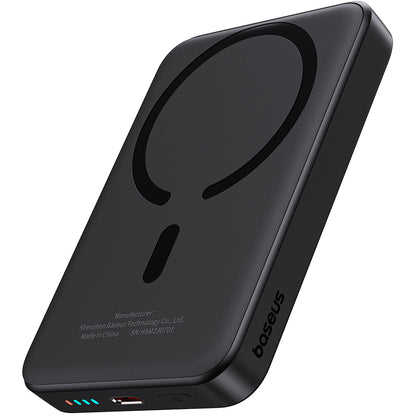 Baseus Magnetic Mini Wireless Power Bank, 10000mAh, 20W, PD + FQI, 1 x QI - 1 x USB-C, Black P10059001113-00