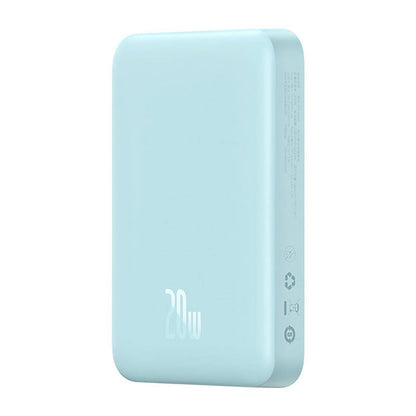 Baseus Magnetic Mini Wireless External Battery, 10000mAh, 20W, PD + FQI, 1 x QI - 1 x USB-C, Blue PPCX110103