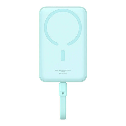 Baseus Magnetic Mini Wireless External Battery, 10000mAh, 30W, PD + FQI, 1 x Lightning - 1 x QI - 1 x USB-C, Blue P1002210B333-00