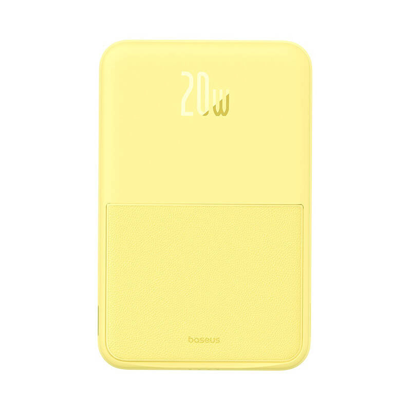 External Wireless Battery Baseus MagPro PPCXZ05, 5000mAh, 20W, PD + FQI, 1 x QI - 1 x USB-C, Yellow P10064101Y23-00