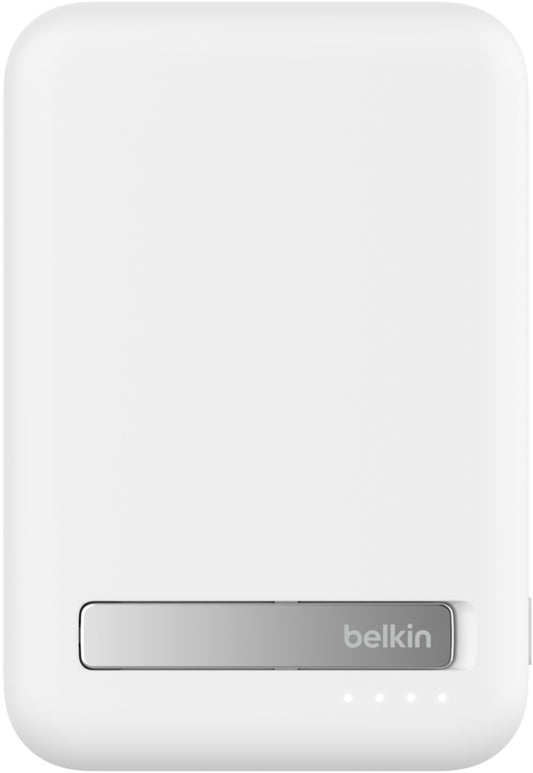 Belkin BoostCharge Pro Wireless External Battery with Kickstand, 10000mAh, 15W, FQI, 1 x QI - 1 x USB-C, White BPD008btWH