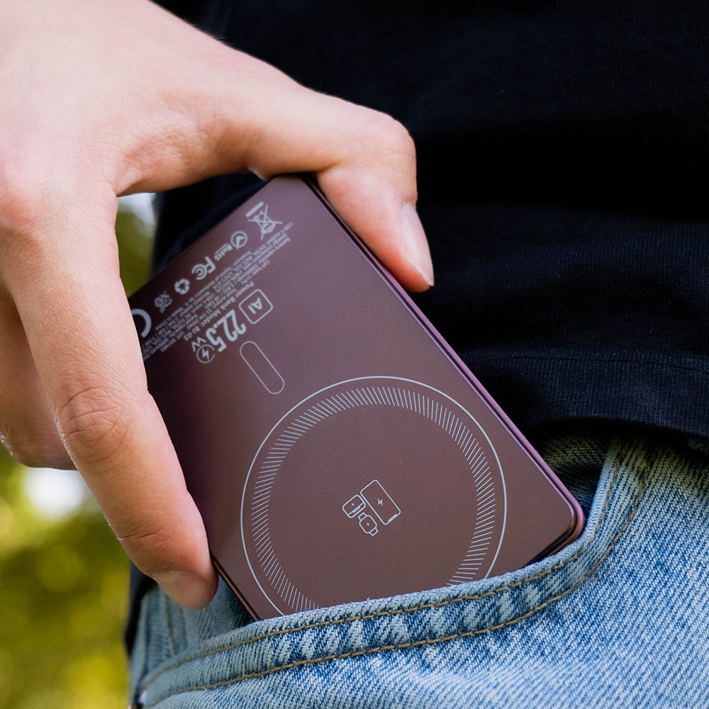 Blavec BJ-03 Slim Wireless Power Bank, 10000mAh, 22.5W, PD + FQI, 1 x QI - 1 x USB-C, Purple