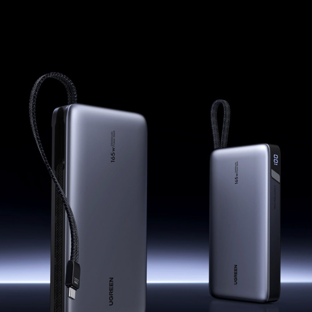 UGREEN PB726 External Battery (55995B), 25000mAh, 165W, QC + PD, 1 x USB-A - 3 x USB-C, Gray