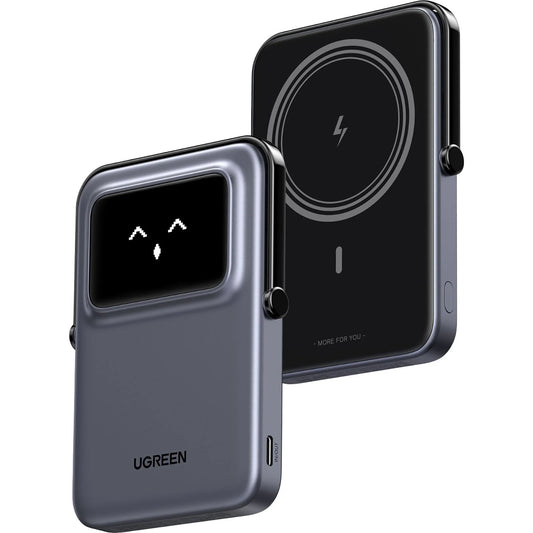 UGREEN PB571 Uno Wireless External Battery, 5000mAh, 20W, PD + FQI, 1 x QI - 1 x USB-C, Gray