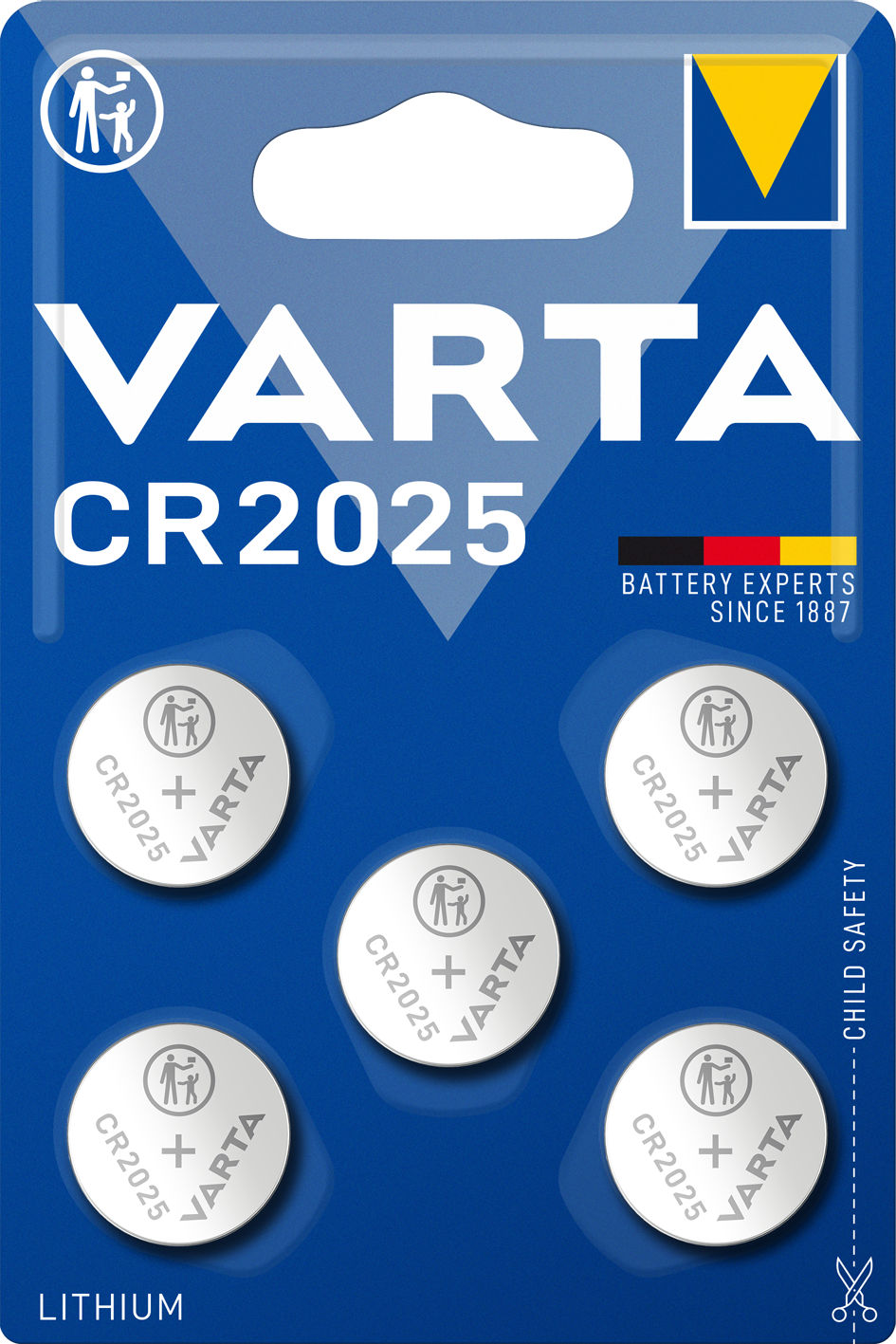 Varta Battery, CR2025, Set of 5 pieces