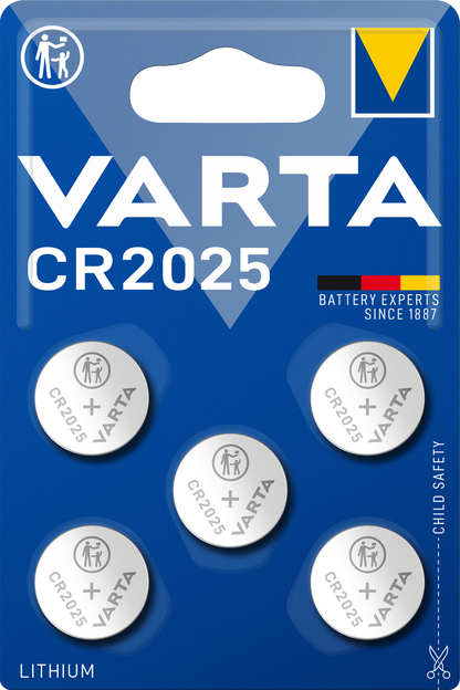 Varta Battery, CR2025, Set of 5 pieces