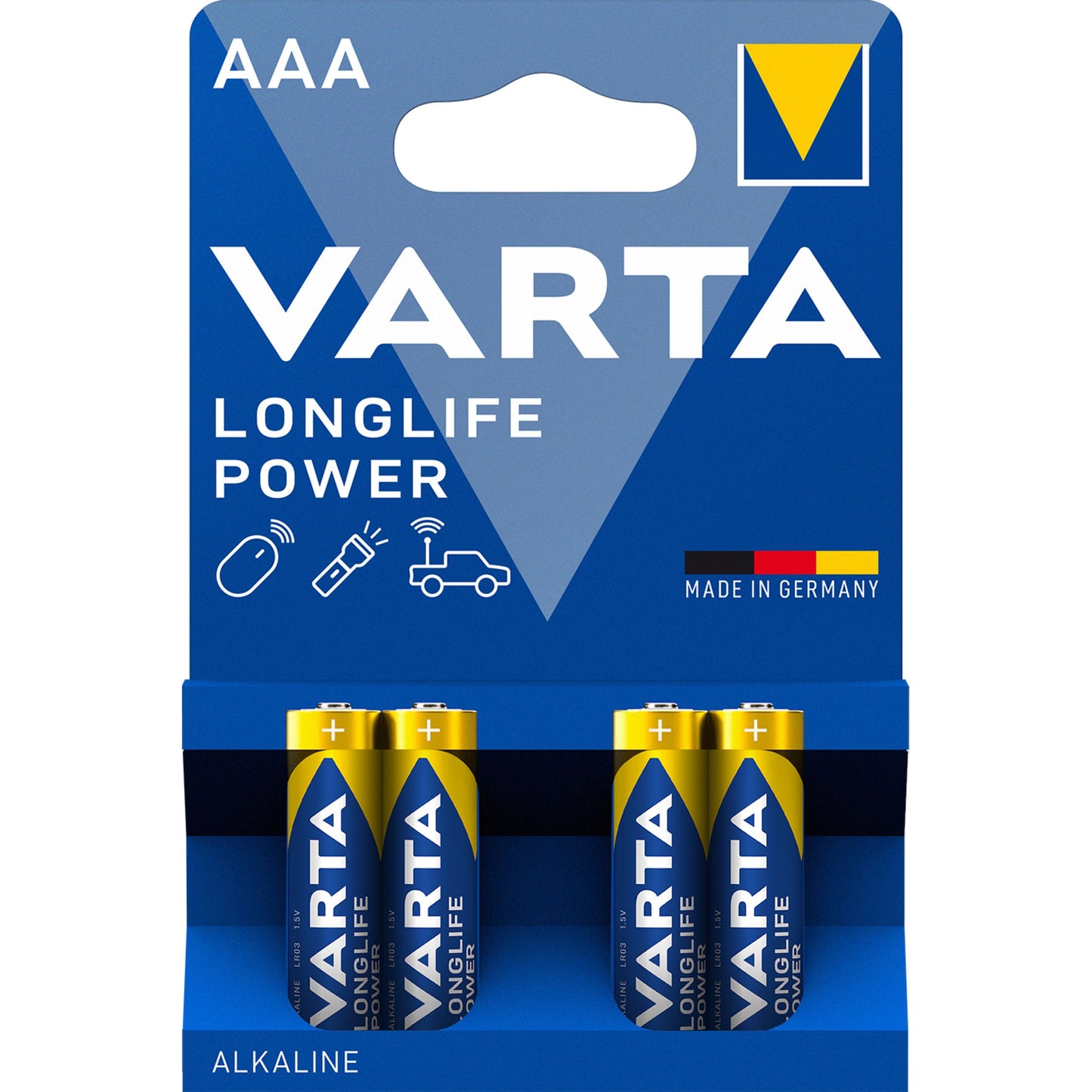 Varta Longlife Power 4903 Battery, AAA / LR3, Set of 4 pieces 04903121414