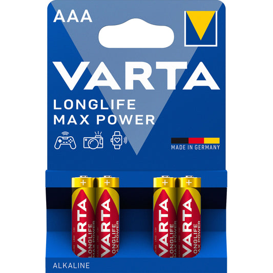 Varta Longlife Max Power 4703 Battery, AAA / LR3, Set of 4 pieces 04703101404