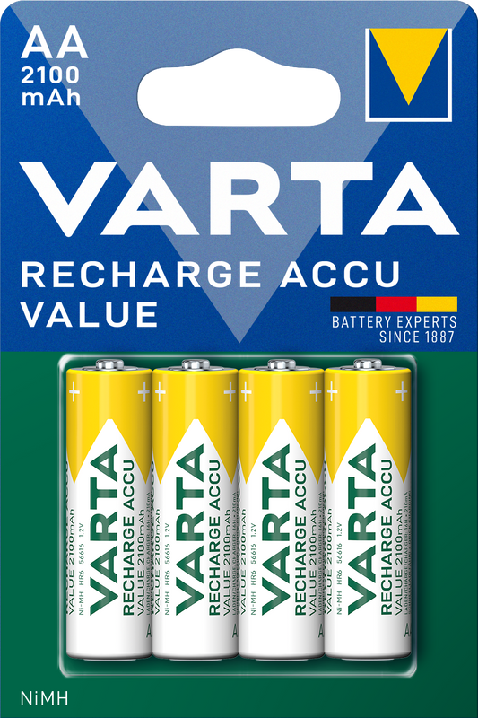 Varta Professional Rechargeable Battery, AA / HR6, 2100mAh, Set of 4 pieces