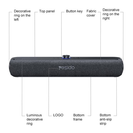 Yesido YSW42 Bluetooth Speaker, 20W, Black