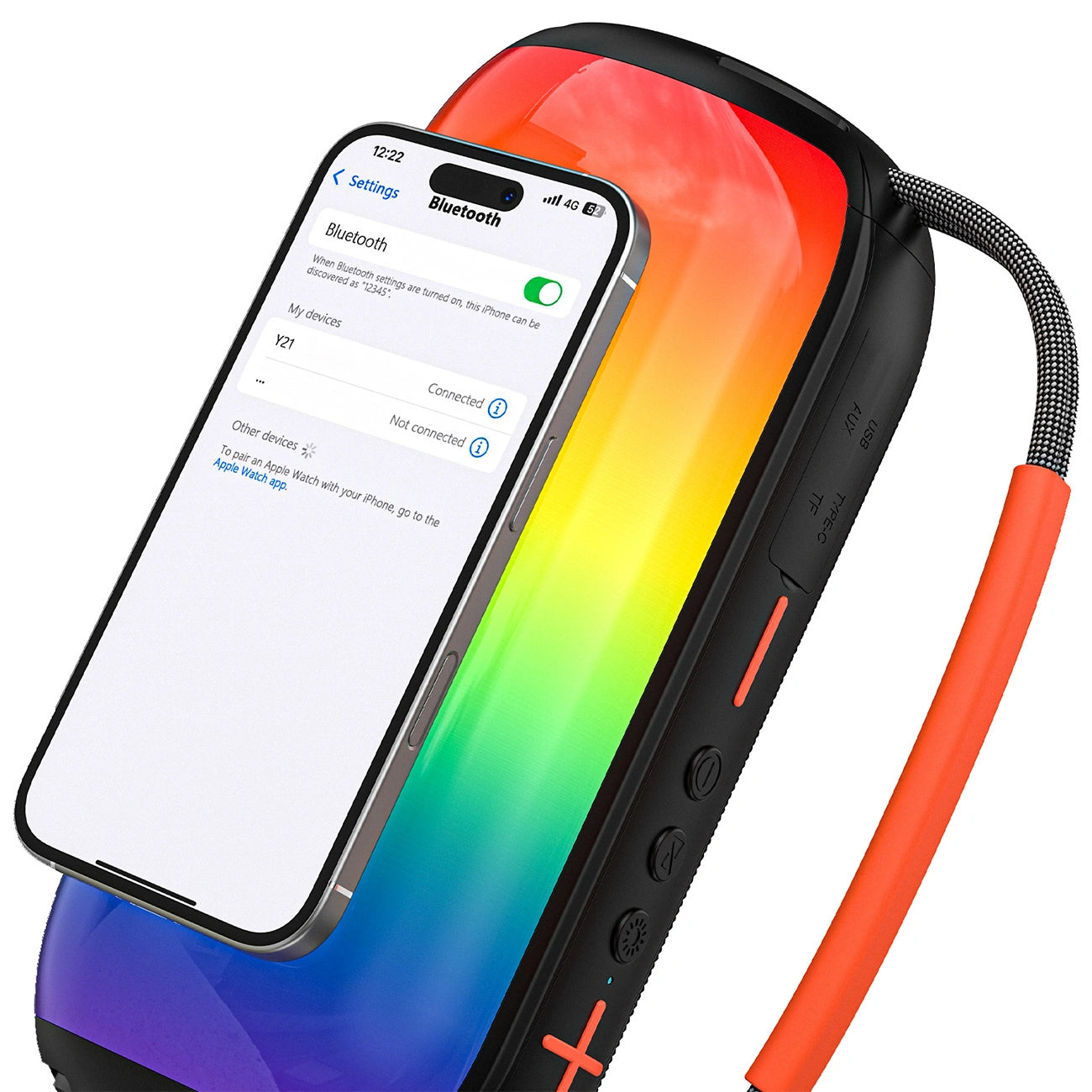 Dudao Y21 Portable Bluetooth Speaker, 2 x 5W, TWS, RGB, Black