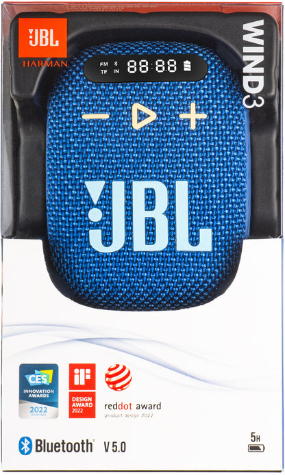 JBL Wind 3 Portable Bluetooth Speaker, 5W, Waterproof, Blue JBLWIND3BLU