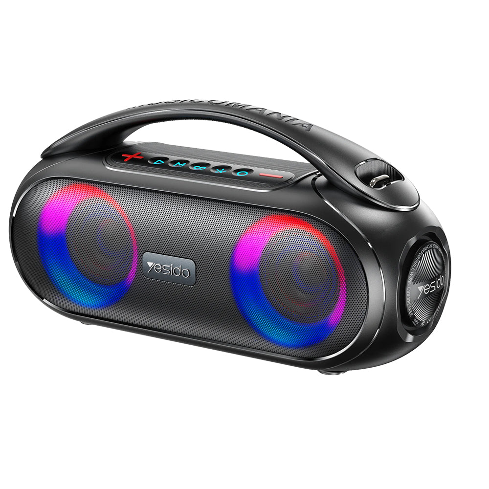Yesido YSW19 Portable Bluetooth Speaker, 40W, RGB, Waterproof, Black