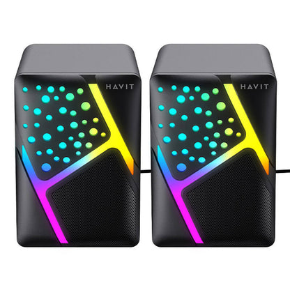 HAVIT SK763 Gaming Speakers, 2 x 3W, RGB, USB-A, Black