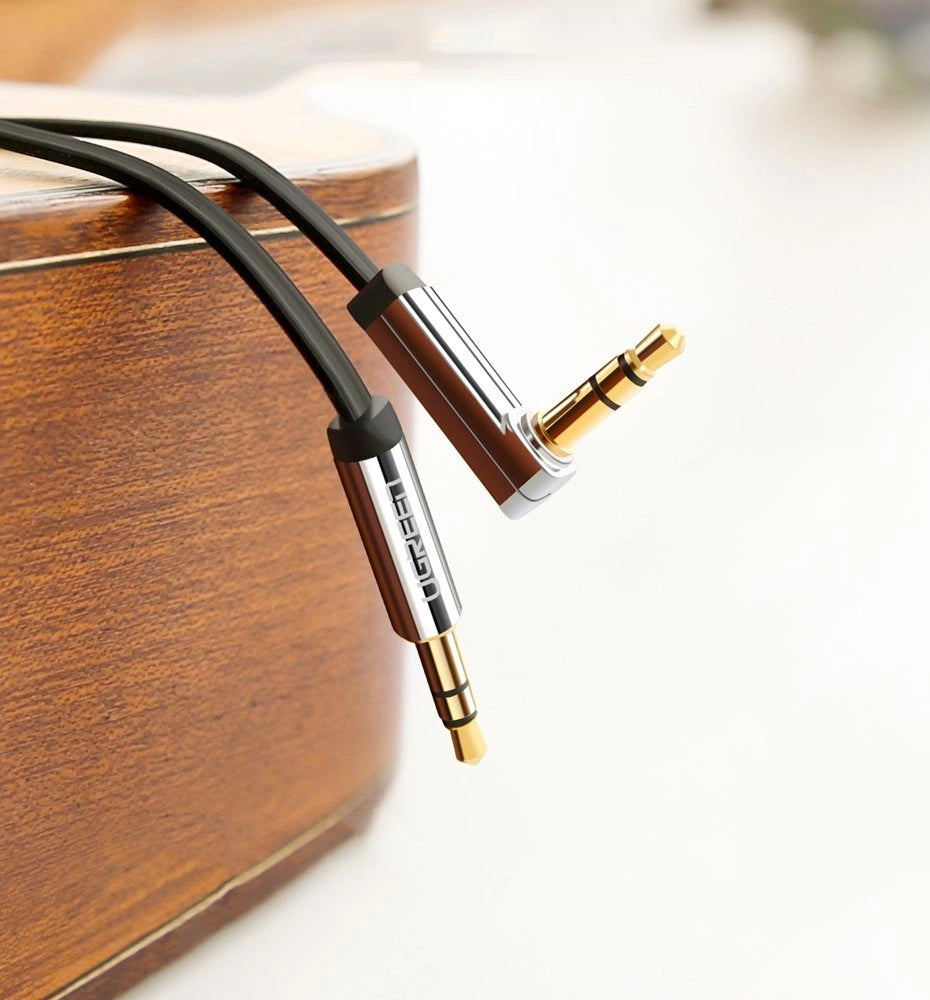 Audio Cable 3.5mm - 3.5mm UGREEN AV119 Angled, 0.5m, Black 