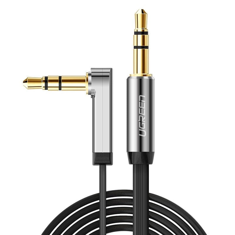 Audio Cable 3.5mm - 3.5mm UGREEN AV119 Angled, 0.5m, Black 