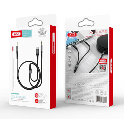 USB-C / 3.5mm - 3.5mm XO Design NB178B Audio Cable, 1m, Black