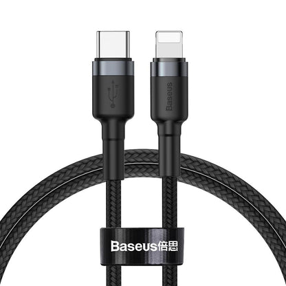 Baseus Cafule USB-C - Lightning Data and Charging Cable, 18W, 1m, Gray CATLKLF-G1