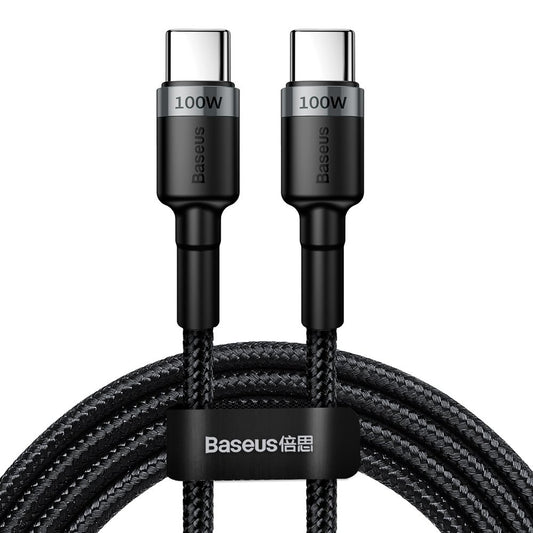 Data and Charging Cable USB-C - USB-C Baseus Coffee, 100W, 2m, Gray CATKLF-ALG1