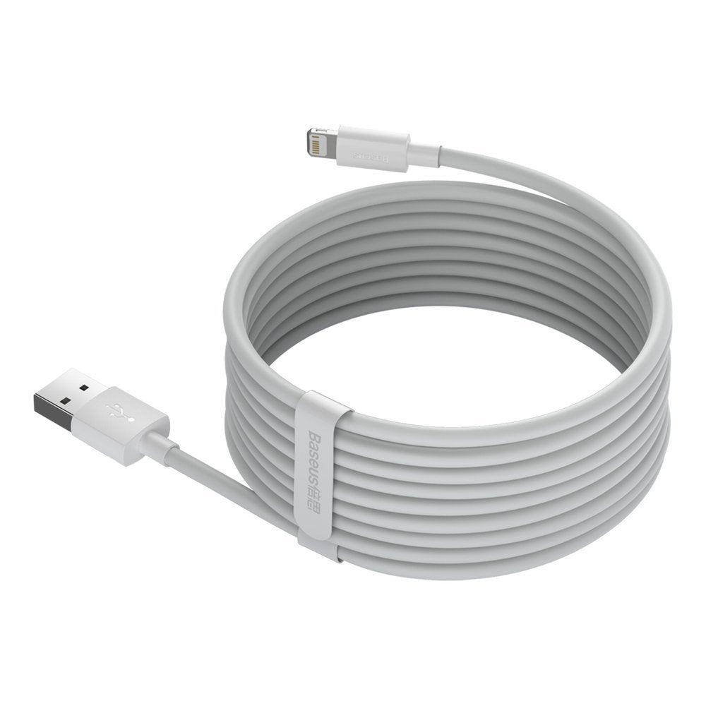 Baseus Simple Wisdom USB-A - Lightning Data and Charging Cable, 18W, 1.5m, Set of 2 pieces, White TZCALZJ-02