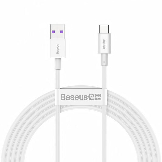 Data and Charging Cable USB-A - USB-C Baseus Superior Series, 66W, 2m, White CATYS-A02