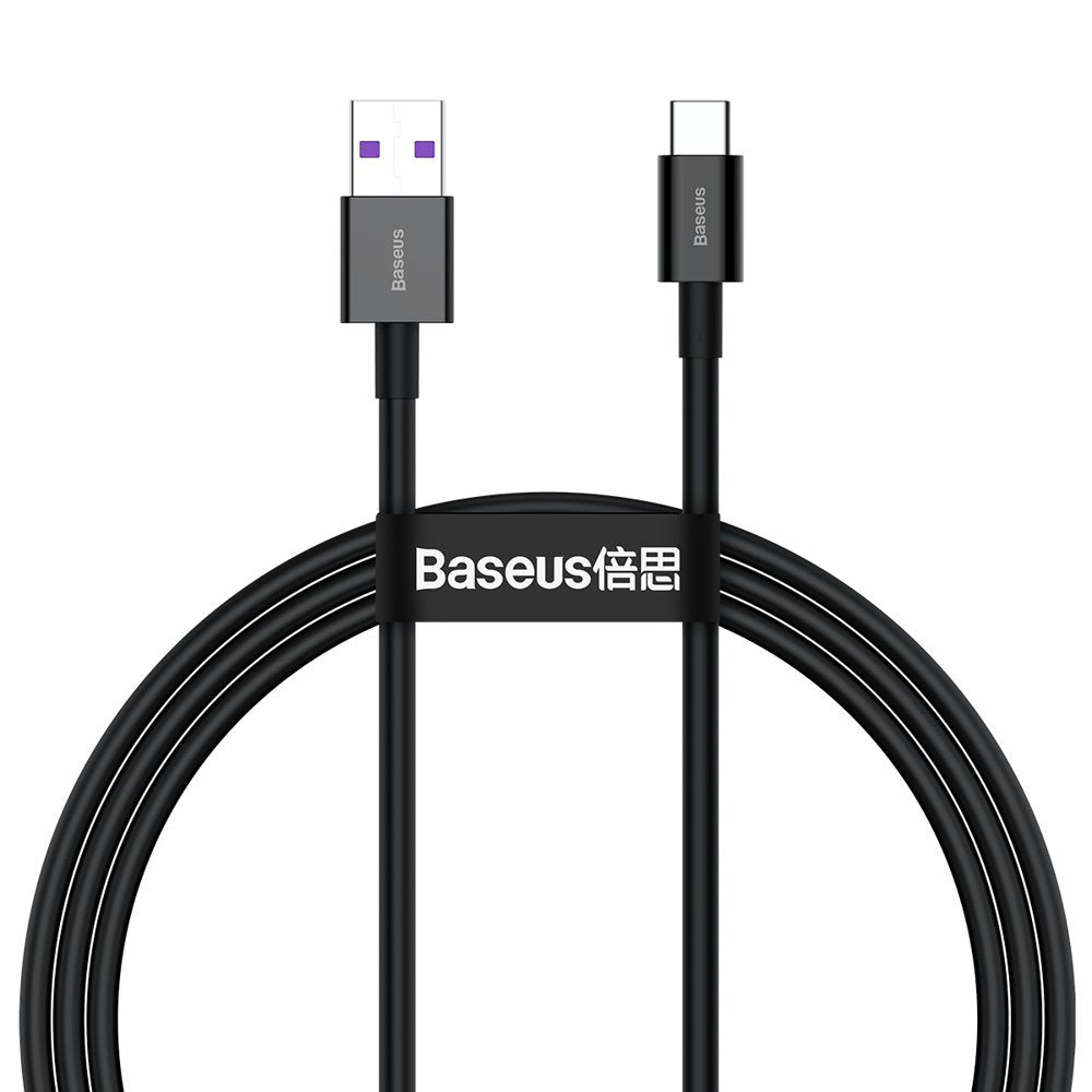 Baseus Superior Series USB-A - USB-C Data and Charging Cable, 66W, 1m, Black CATYS-01