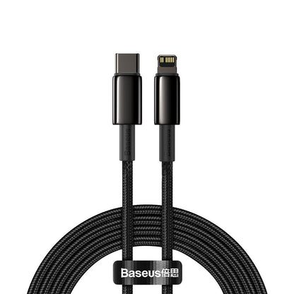 Data and Charging Cable USB-C - Lightning Baseus Tungsten Gold, 20W, 2m, Black CATLWJ-A01