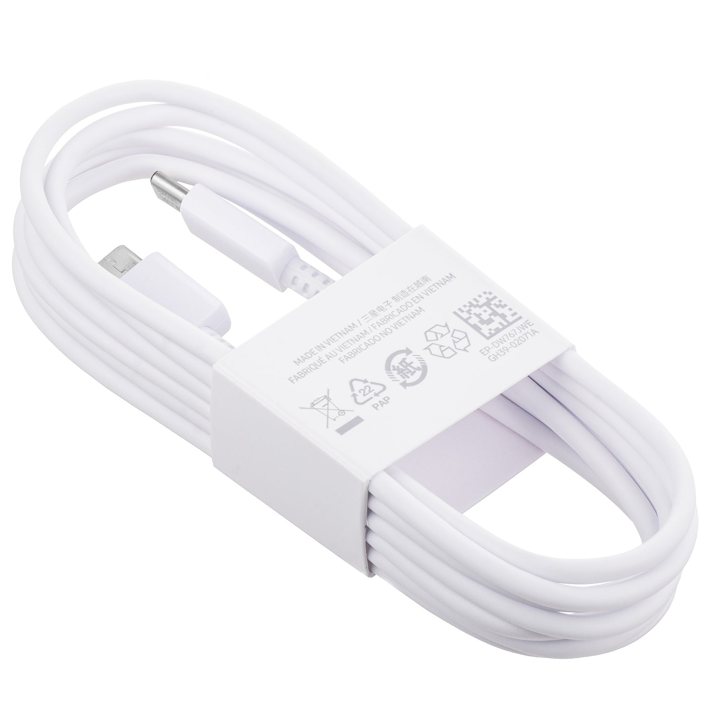 Data and Charging Cable USB-C - USB-C Samsung EP-DW767JWE, 25W, 1.8m, White GP-TOU021RFCWW