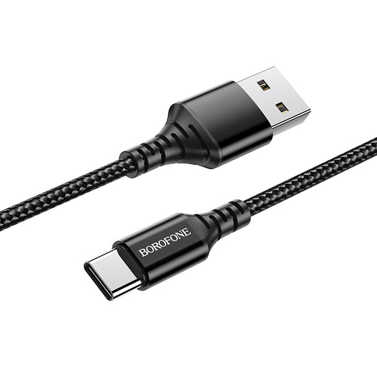 Borofone BX54 Ultra bright USB-A - USB-C Data and Charging Cable, 18W, 1m, Black 