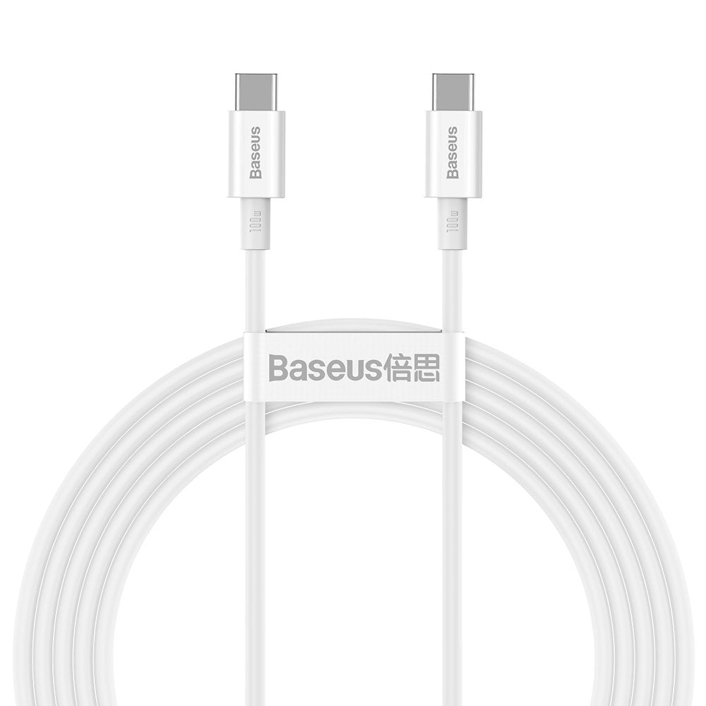 Data and Charging Cable USB-C - USB-C Baseus Superior Series, 100W, 2m, White CATYS-C02