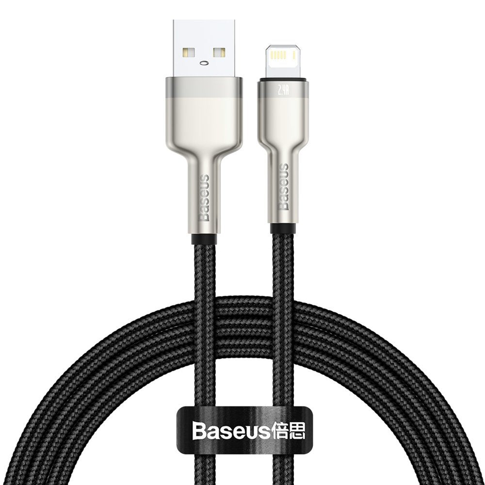 Data and Charging Cable USB-A - Lightning Baseus Coffee Metal Series, 18W, 1m, Black CALJK-A01