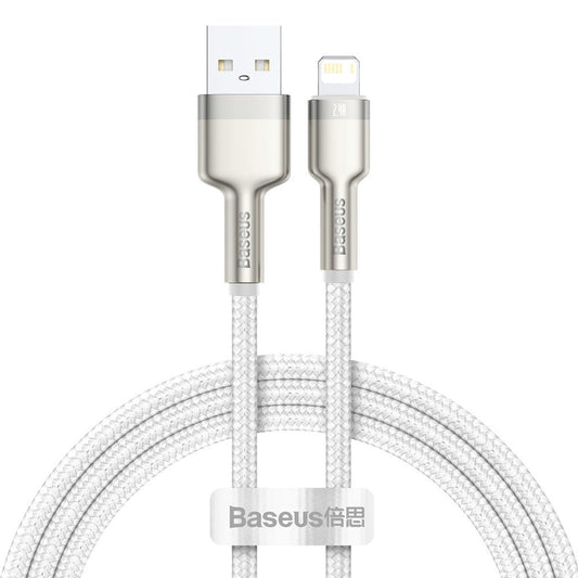 Data and Charging Cable USB-A - Lightning Baseus Coffee Metal Series, 18W, 1m, White CALJK-A02