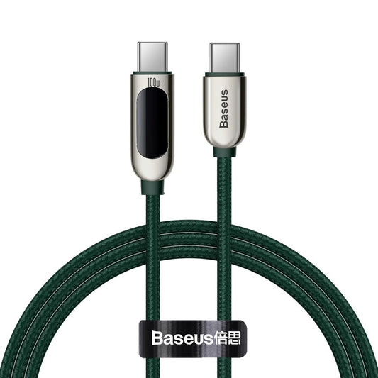 USB-C Data and Charging Cable - USB-C Baseus Display Fast Charging, 100W, 1m, Green CATSK-B06