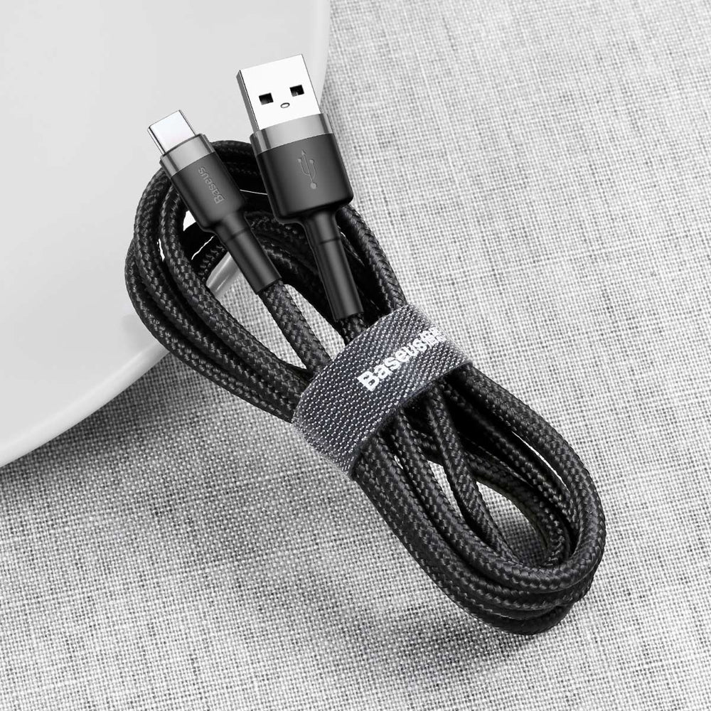 USB-A - USB-C Data and Charging Cable Baseus Coffee, 18W, 0.5m, Black CATKLF-AG1