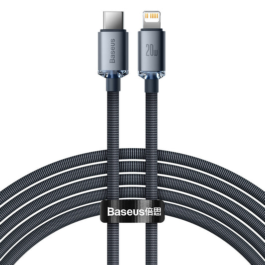 USB-C Data and Charging Cable - Lightning Baseus Crystal Shine Series, 20W, 2m, Black CAJY000301 