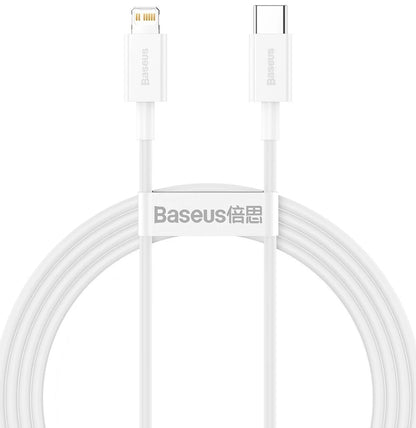 Data and Charging Cable USB-C - Lightning Baseus Superior Series, 20W, 1.5m, White CATLYS-B02