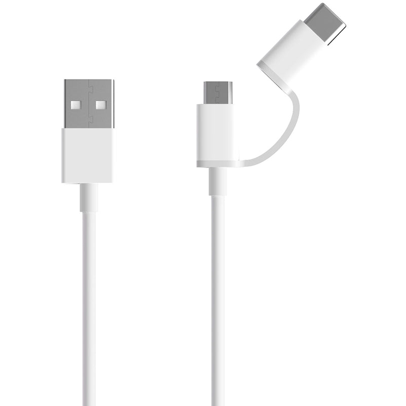 Data and Charging Cable USB-A - microUSB / USB-C Xiaomi, 18W, 1m, White SJV4082TY