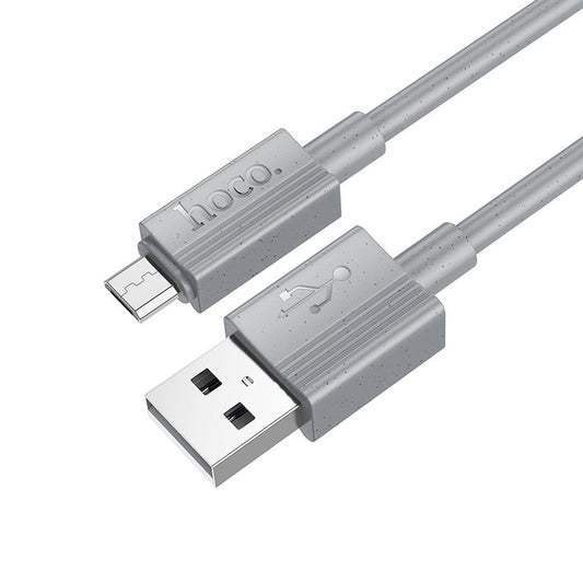 USB-A to microUSB Data and Charging Cable HOCO X107, 18W, 1m, Gray