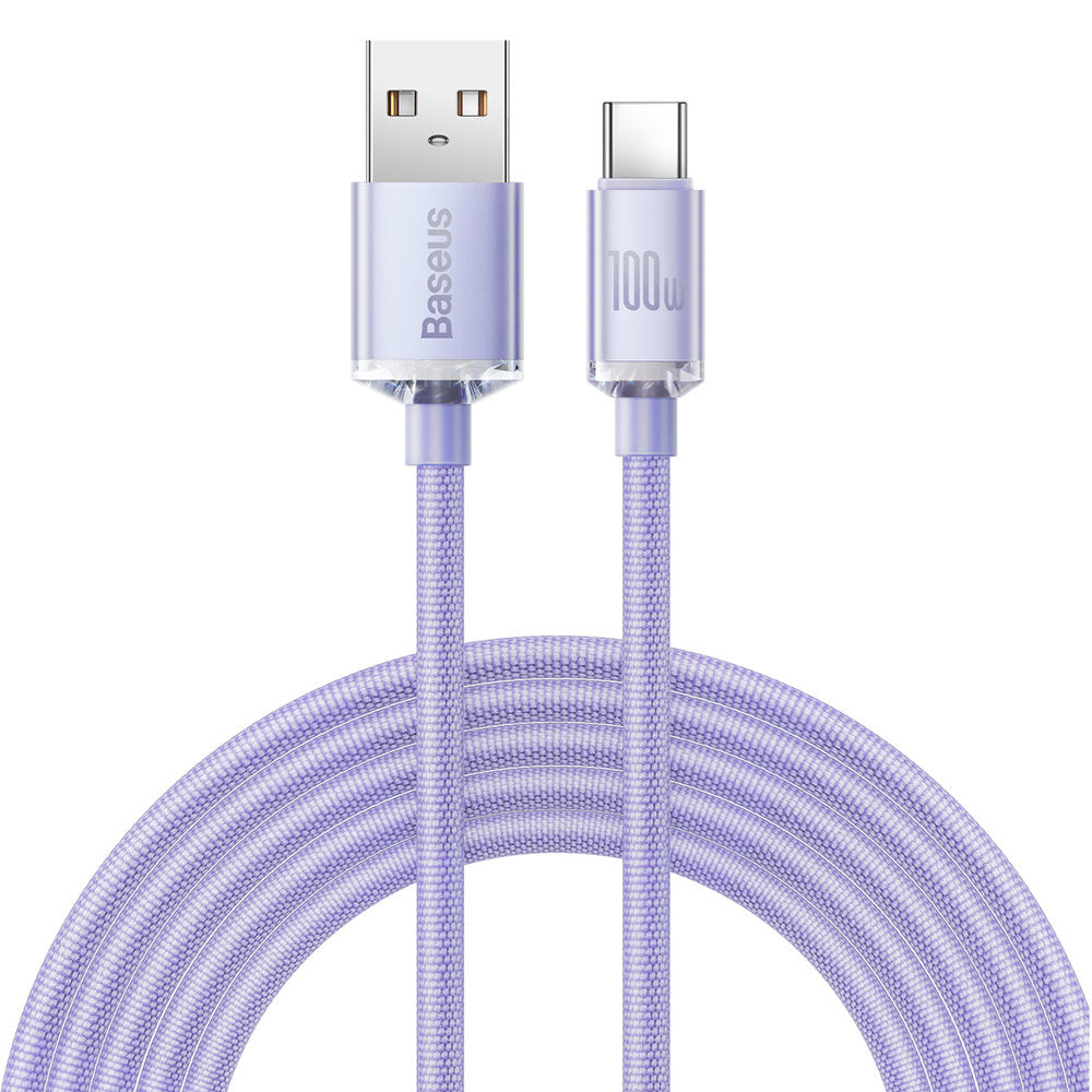 Data and Charging Cable USB-A - USB-C Baseus Crystal Shine Series, 100W, 1.2m, Purple CAJY000405